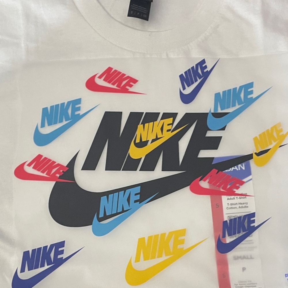 Nike Multicolor Logo DTF Print On Tee